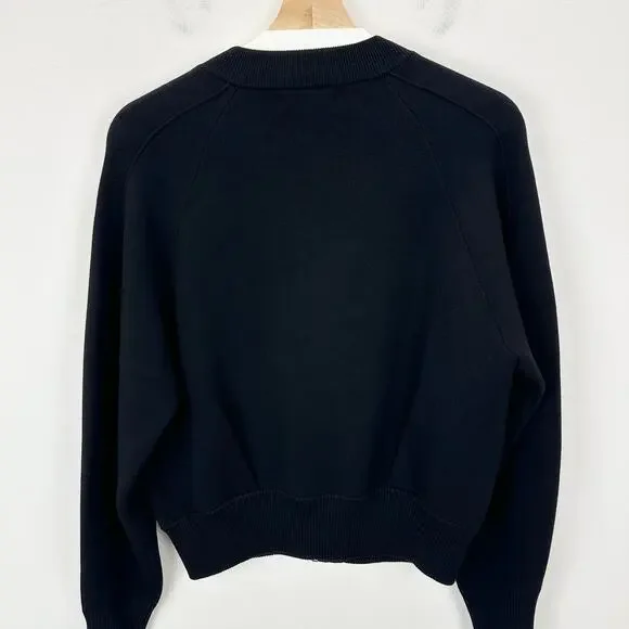 NEW Athleta Sequoia Zip Up Sweater Cardigan Bomber Long Sleeve Black Medium - Picture 8 of 13